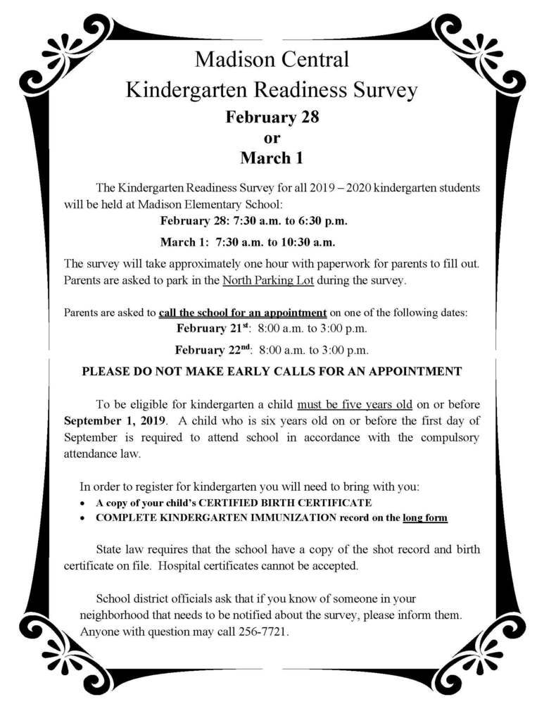 Kindergarten Readiness Survey 19-20