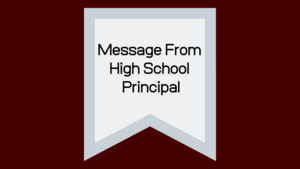 Message from High School Principal Adam Shaw