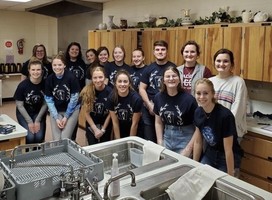 The National Honor Society Serves the Gathering Meal